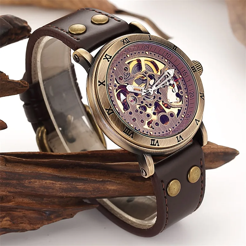 Классические мужские часы с автоматическим механическим скелетом лучший бренд