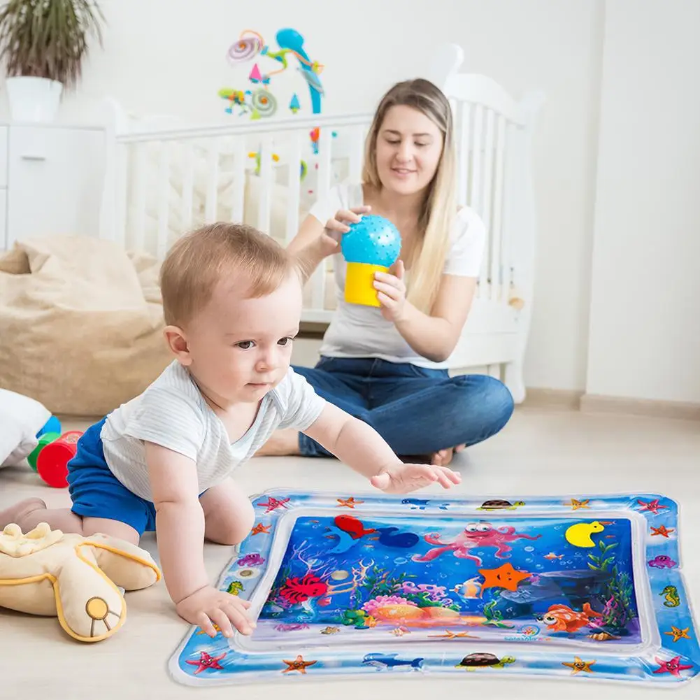 HALOFUN Tummy Time Baby Water Mat Infant Toy Inflatable Play Mat for 3 6 9 Months Newborn Boy Girl 
