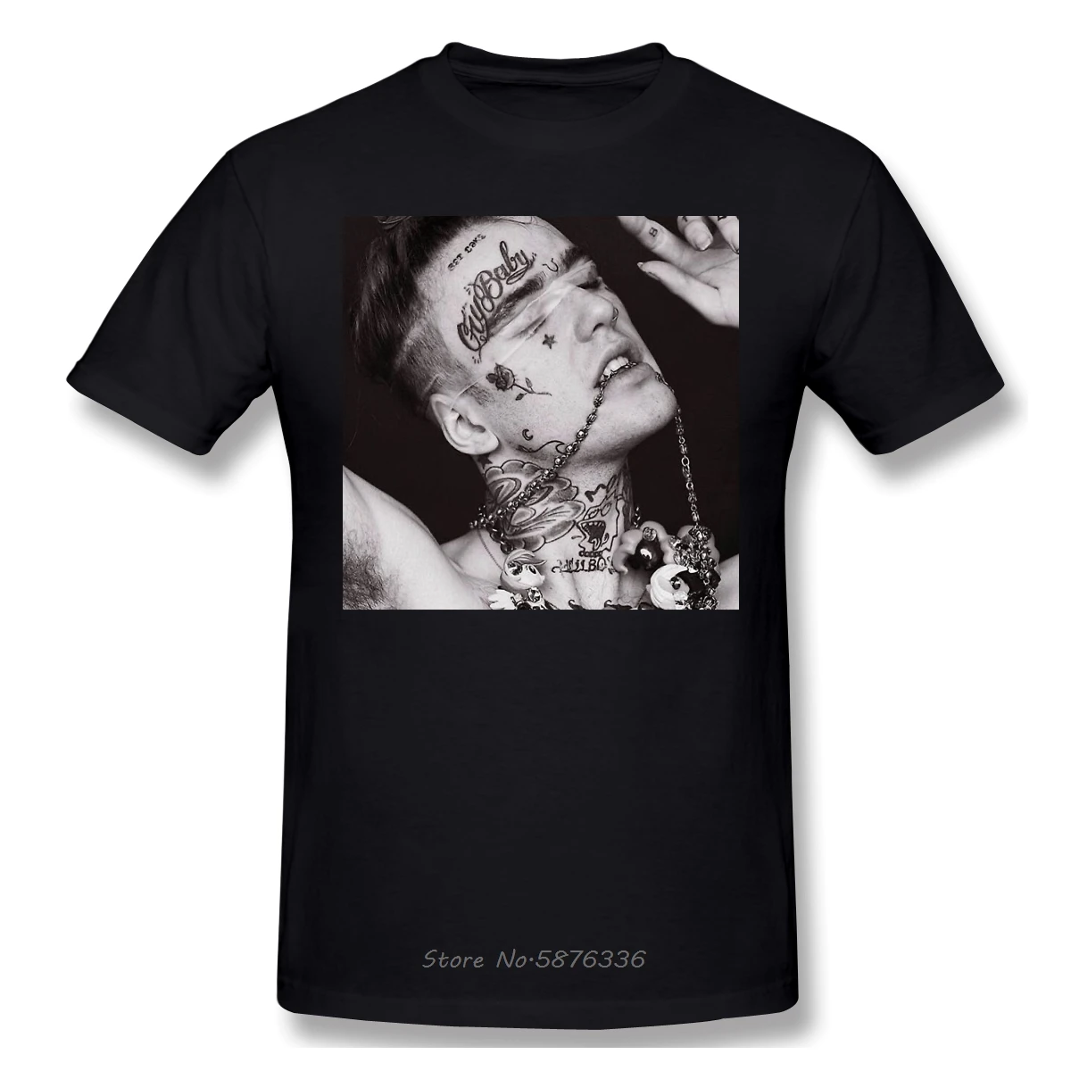 Футболка мужская черно белая из хлопка милая Базовая рубашка с коротким рукавом