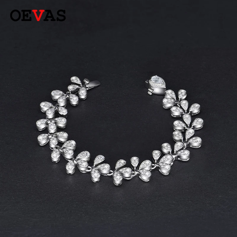 

Браслет OEVAS из стерлингового серебра 925 пробы с драгоценным камнем Moissanite, очаровательные свадебные украшения, оптовая продажа, Прямая поста...