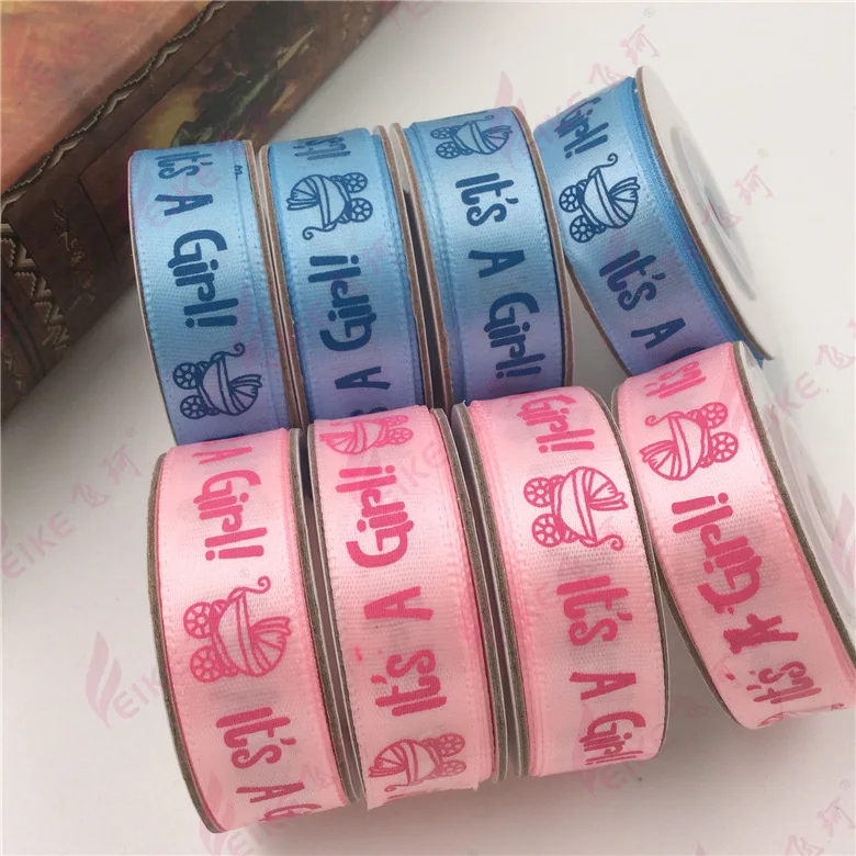 DIY Handmade Ribbons 10 Yards/Roll Baby Shower Ribbon / Girl Gift Belt Satin For Gender Reveal Birthday Party | Дом и сад