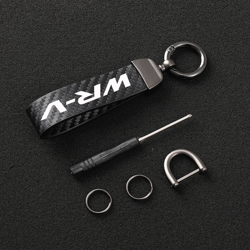 4s брелок для автомобиля из углеродного волокна и кожи вращающийся на 360 градусов