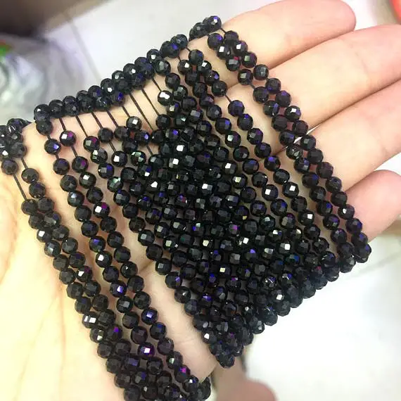 Бусины Из Натуральной Черной Шпинели граненые бусины 2 мм 3 4 разделители для