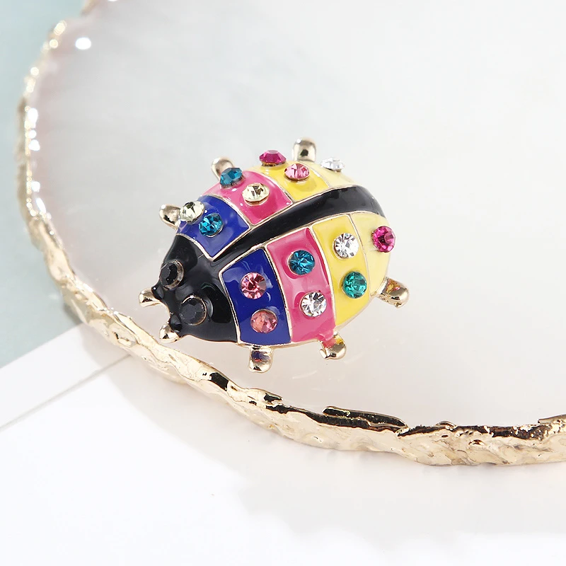 1 шт. Цвет Фул кристаллы Броши с насекомыми для детей рубашка девочек золото