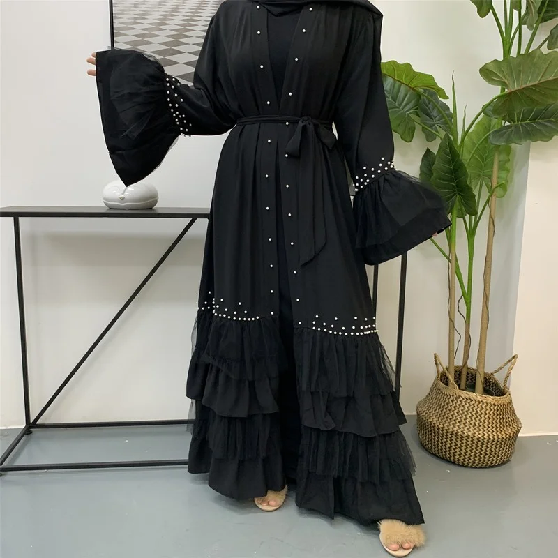 

2021 Musulman Fashion Kaftan Dubai Arabic Elegant Beading Abaya Islamic Turkey Women Clothing Muslim Ropa Evening Dress Jillaba
