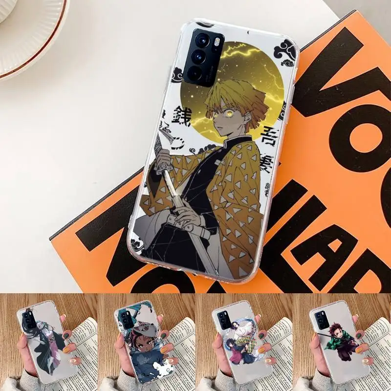 

Kimetsu No Yaiba Demon Slayer Anime Phone Case Transparent For oppo Realme FIND V X Q 2 3 5 7 11 50 GT Q2 PRO PLUS moible bag