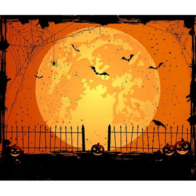 Реквизит для фотостудии Nitree украшение на Хэллоуин фон желтая Луна мультяшный