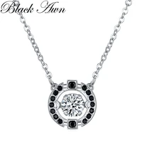 black awn necklace silver color slide necklace women jewelry classic round dancing pendants k069