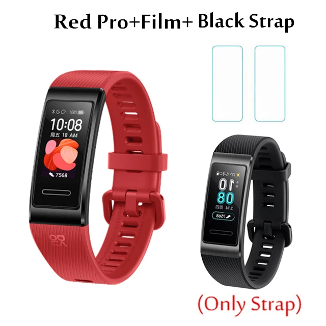 R add black strap Умный Браслет huawei Band 4 Pro, инновационные часы, лица, автономный gps, проактивный мониторинг здоровья, SpO2, кислород крови - Цвет: R add black strap