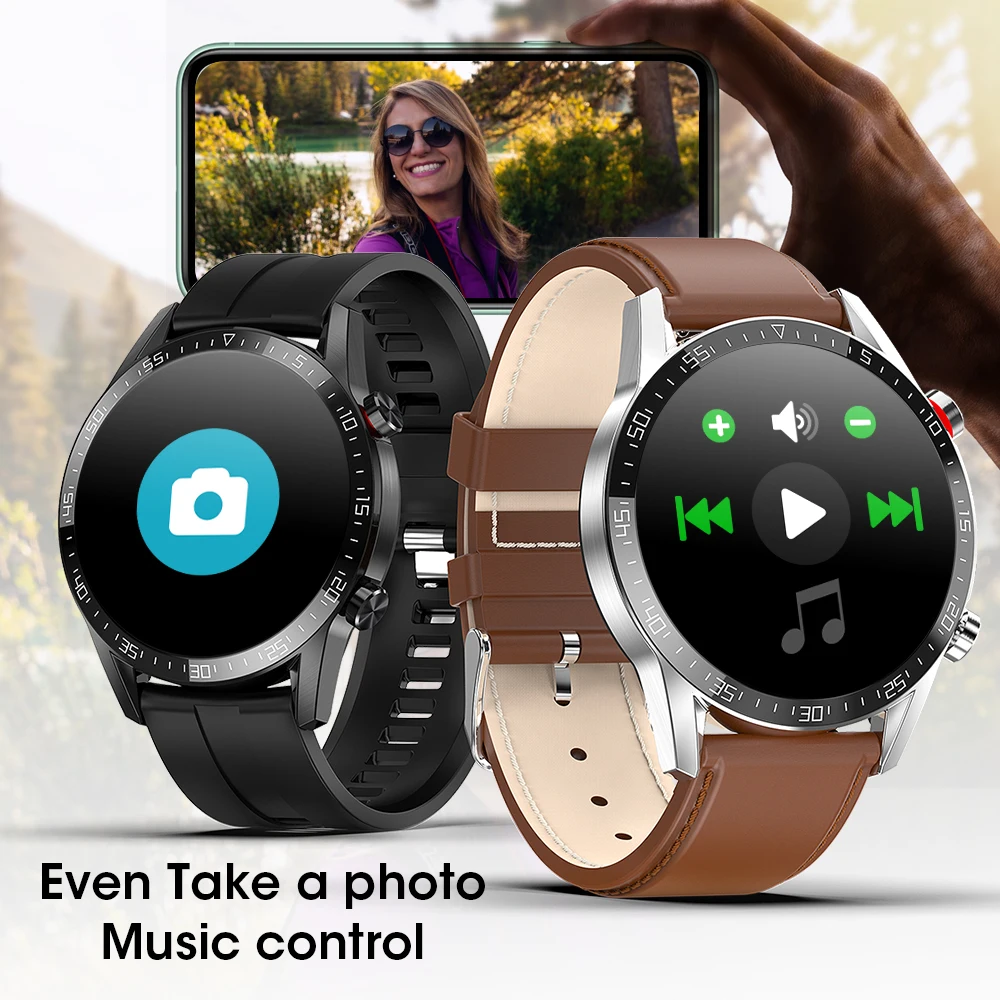 

2020 new arrivals bluetooth call smart watch L13C heart rate blood pressure round smart watch waterproof