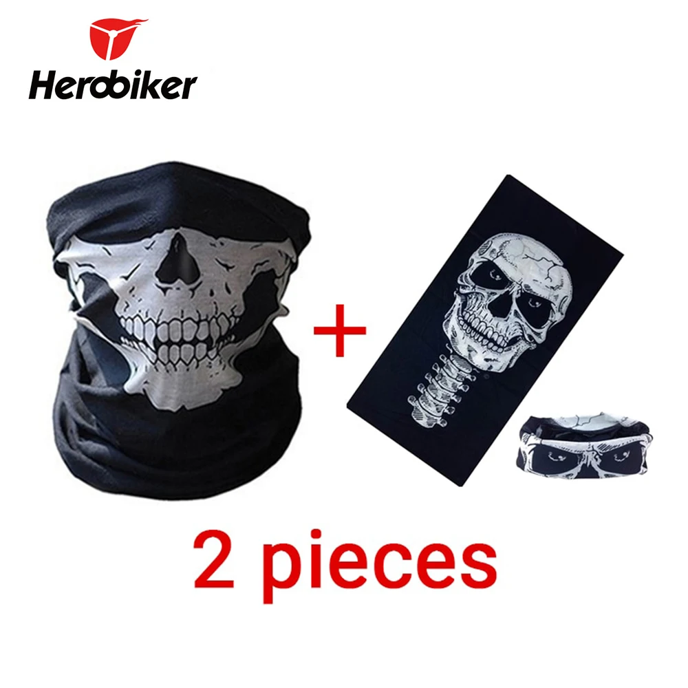 HEROBIKER мотоциклетная маска летние Балаклава 2 шт. Череп Призрак Маске Байкер R