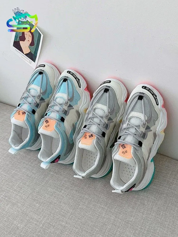 

NAICEN Women Platform Shoes Flat Casual Shoes Rainbow Jelly Sole Comfortable Breathable Sneakers Fashion Shoes Women Sneakers