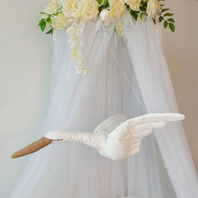 

Wall Hanging Swan Pendant Stuffed Plush Toy Newborn Photography Doll Children Bedroom Hanging Ornament Nursery Room Decor