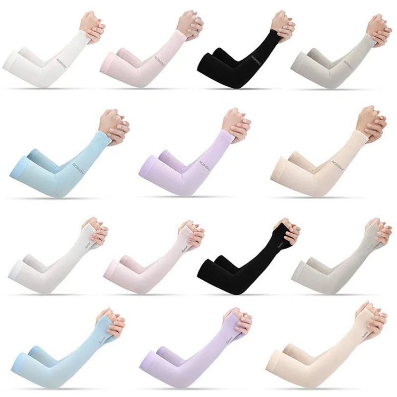 Унисекс Спортивная рука компрессия рукав баскетбол велоспорт теплее лед шелк