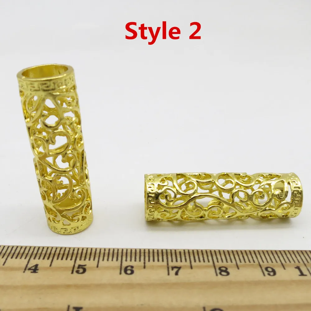 1 шт./2 шт. золотистые металлические длинные волосы оплетка страх Дред бусины