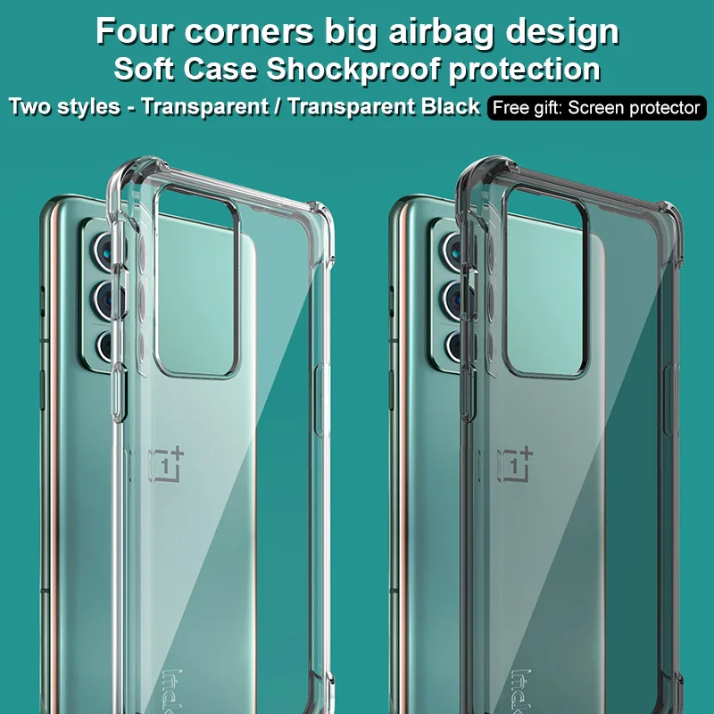 

Imak Мягкий ТПУ силиконовый ударопрочный защитный чехол для OnePlus 9RT 5G подушка безопасности с защитной пленкой для экрана