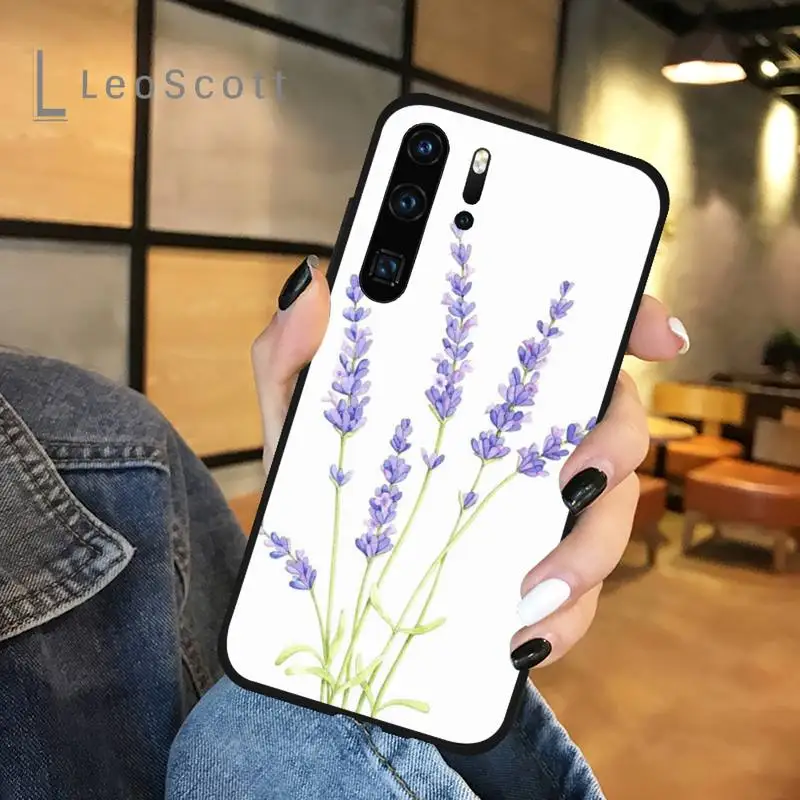 

Flower lavender Phone Case For Huawei P 20 30 40 lite pro smart 2019 honor 10 i lite 8x nova 5t mate 20 pro funda