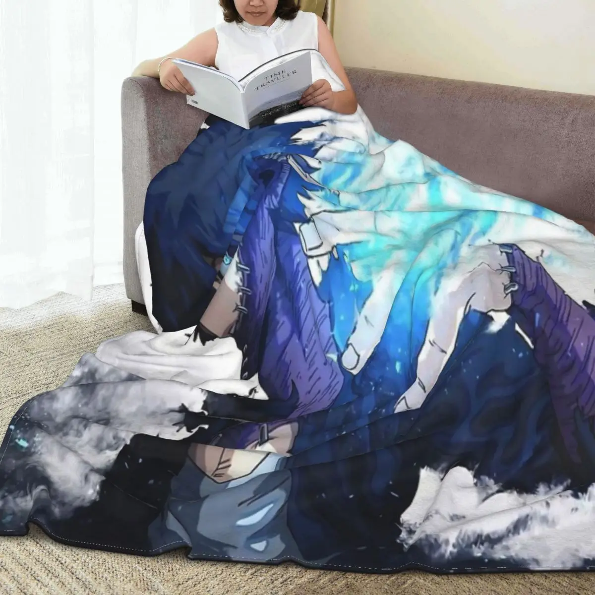 

Boku No Hero Dabi Bluefire, manta a quadros para cama, funda para sofda