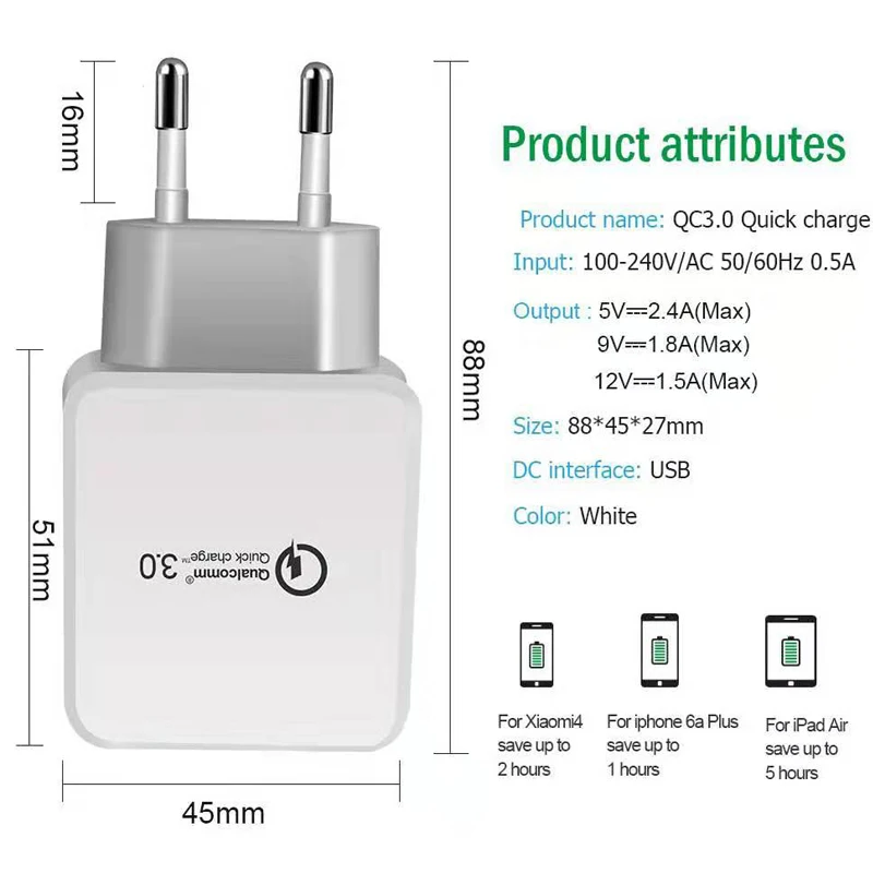 Фото Зарядное устройство USB для Samsung s10 s 10 s8 s9 plus a50 a70 настенное зарядное iPhone Xiaomi Huawei Зарядное устройство USB для Samsung s10 s 10 s8 s9 plus a50 a70 настенное зарядное iPhone Xiaomi Huawei