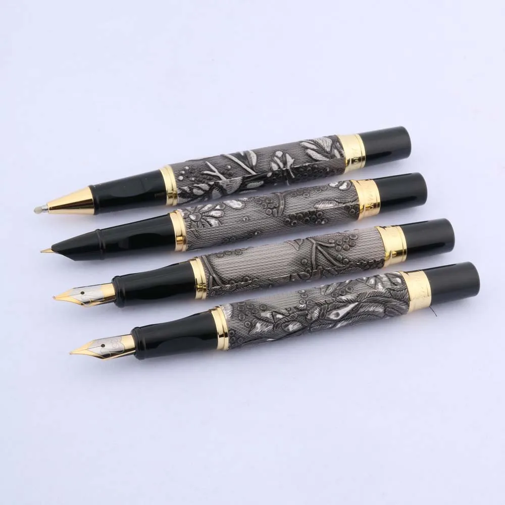 Вэнь серого цвета с золотой дракон клип перо для каллиграфии авторучка|pen quality|pen