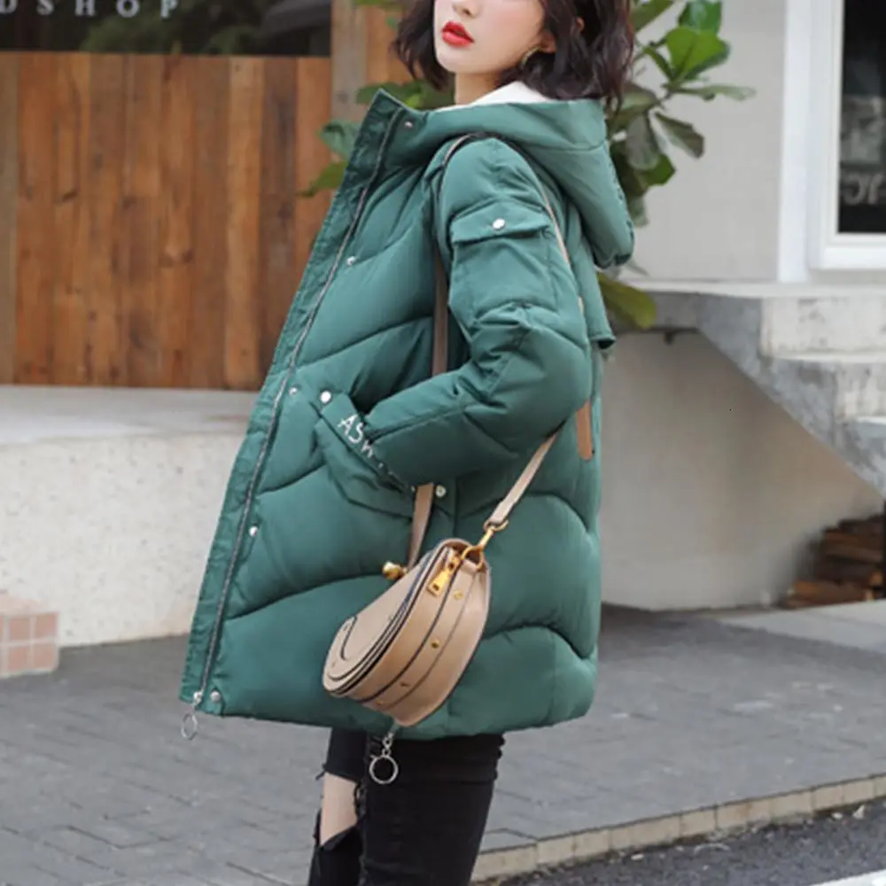 Стильные корейские женские парки толстые хлопковые стеганые куртки зимние