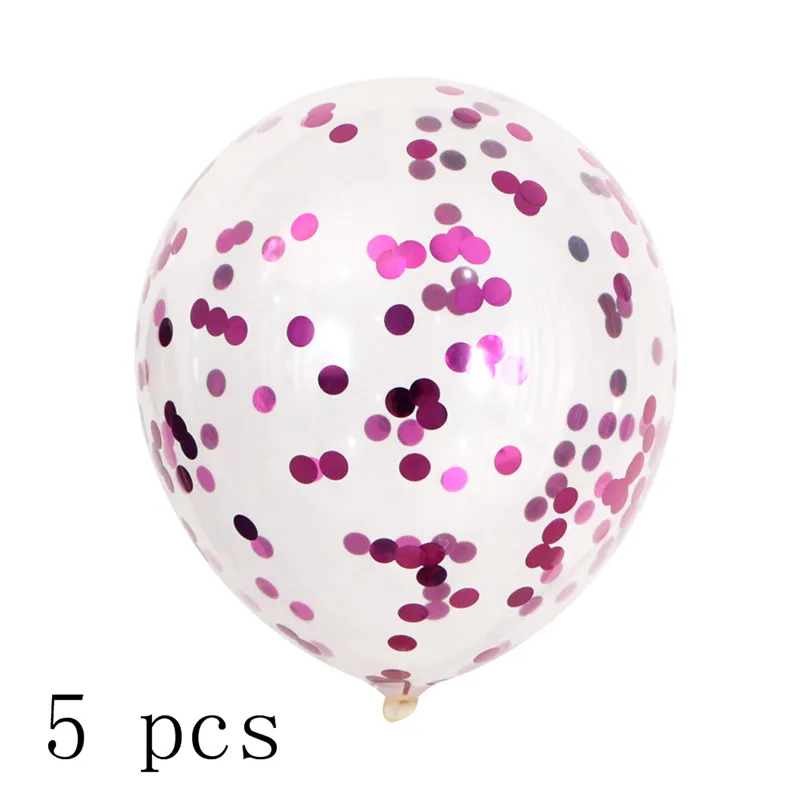 5pcs pink confetti 1 шт., 7 трубок, подставка для воздушных шаров, держатель воздушных шаров для шаров, 100 точек, клеевые шары в горошек, поддержка шаров, Свадебная вечеринка, Рождество, год - Цвет: 5pcs pink confetti