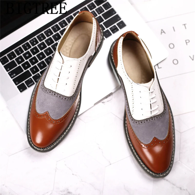 2022 Fashion Men White Dress Shoes+male Pointed Toe Flats Designer Shoes Formal High Quality Italian Brogue | Обувь