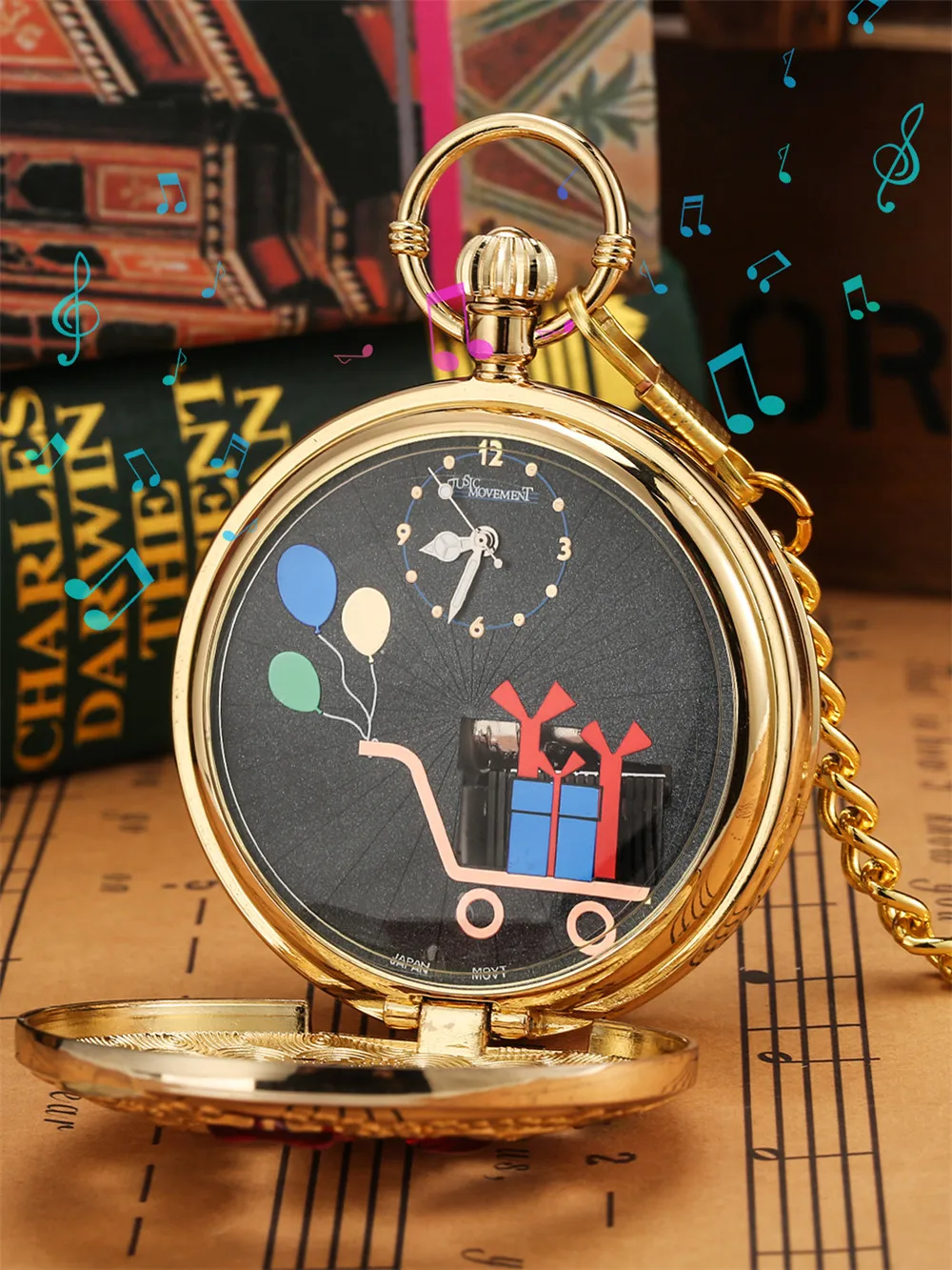 Музыкальные кварцевые карманные часы с мелодией на день рождения