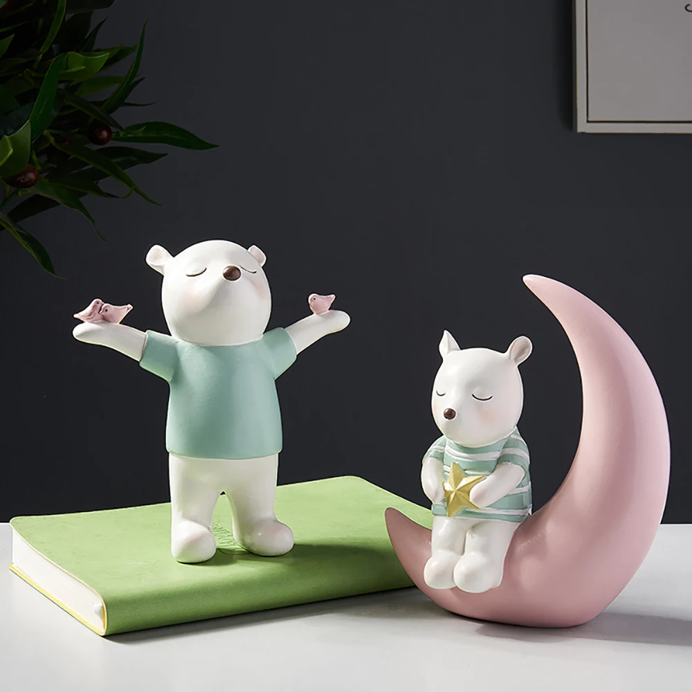 Кукольная Статуэтка из смолы с изображением маленького медведя украшения для