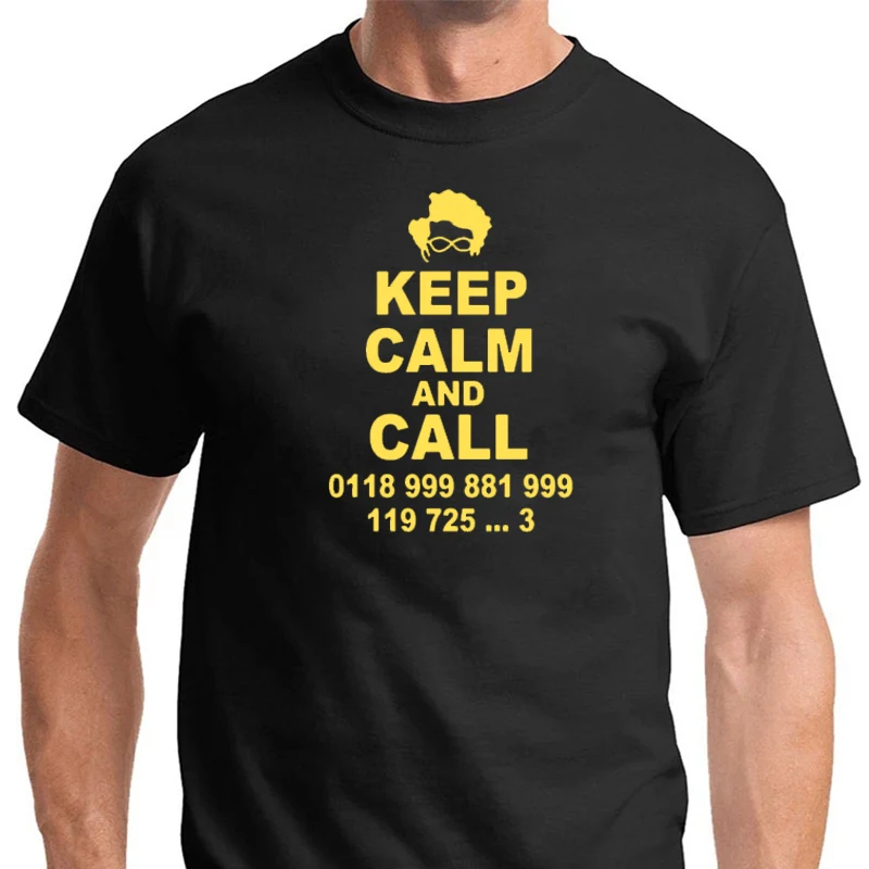

2021 Keep Calm and Call Male T Shirts Summer The Black Head Casual Tee Cotton O-neck Asian Size Hip-hop Fashion Hot Sale Tops