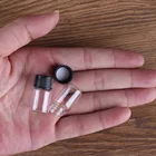 Стеклянные бутылки 2 мл 16*26,5 мм с черными пластиковыми крышками, стеклянные флаконы, маленькие стеклянные мини-банки, бутылки для творчества, 10 шт.