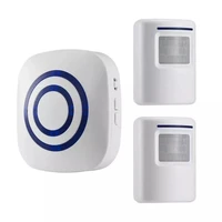 new 110v 240v wireless doorbell pir infrared sensor motion detector entry door bell alarm receiver transmitter euus plug