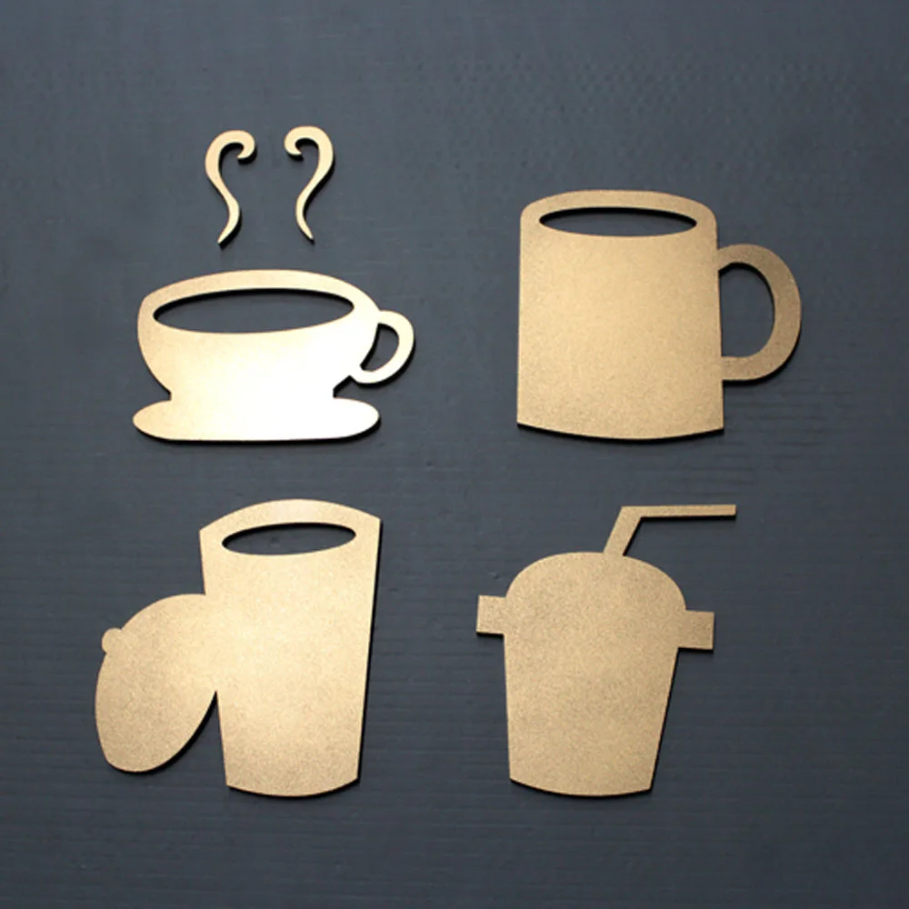 3D DIY Wall Clock Number Coffee Cup Acrylic Self-adhensive Quartz Digital Clocks Non-ticking Kitchen Home Decor | Дом и сад