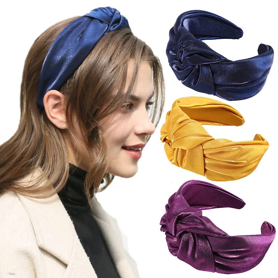 Haimeikang Fashion New Bezel Headdress Cross knotting Wide-brimmed Headband Autumn Winter Head Hoop Women Hair Accessories