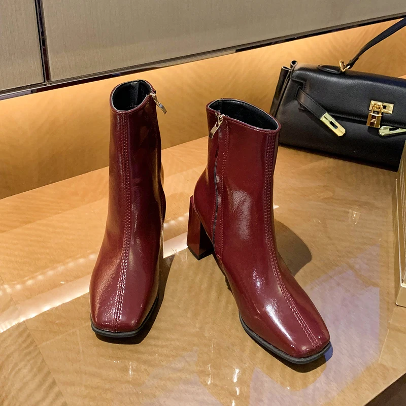 Однотонные ботильоны для женщин повседневные водонепроницаемые ботинки на