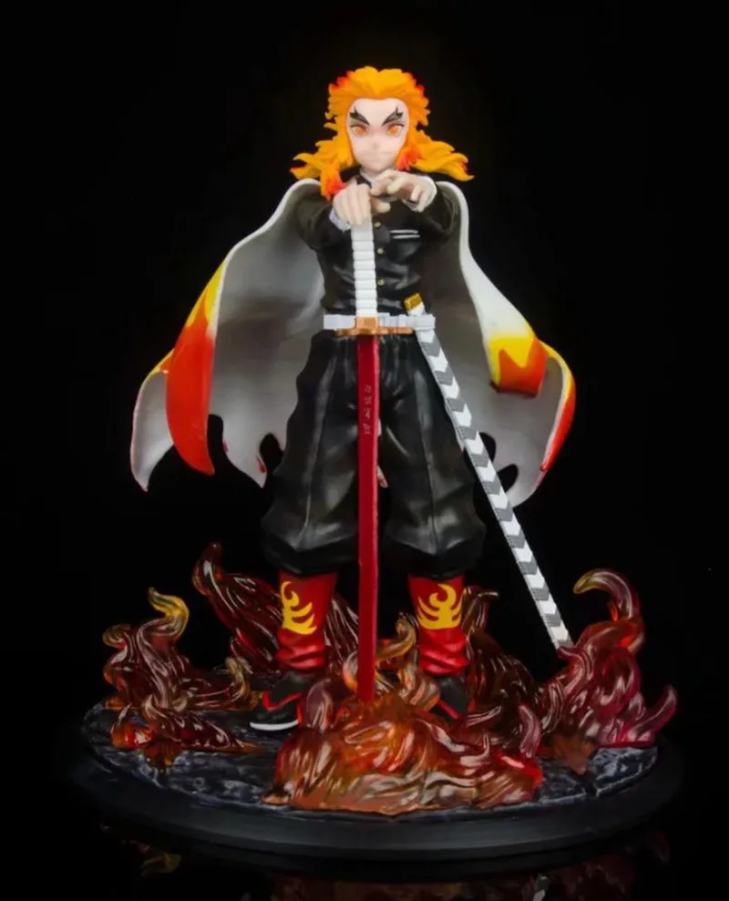 

20cm GK Demon Slayer Rengoku Kyoujurou Anime Action Figure Toys Kamado Tanjirou Nezuko Model PVC Dolls For Kid Gift