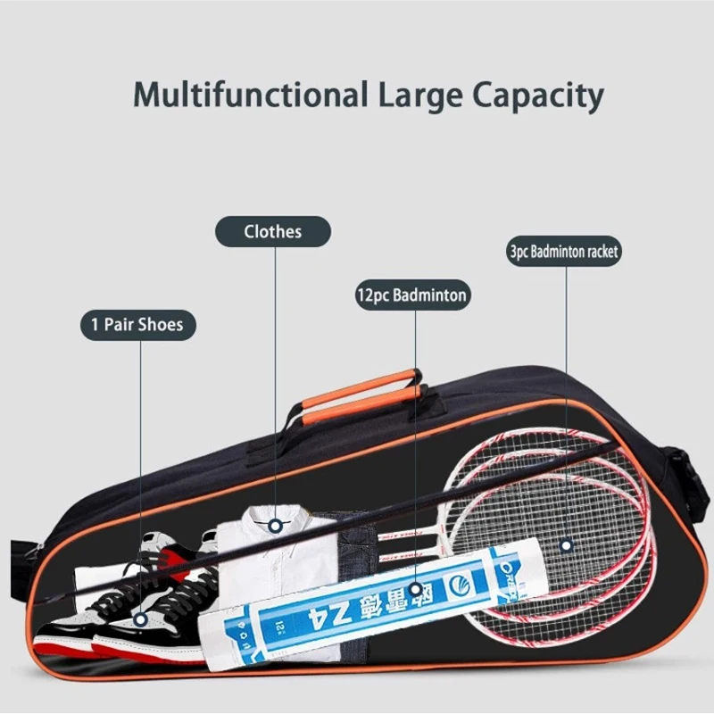 Водонепроницаемая сумка для бадминтона вместительный спортивный рюкзак 3-6