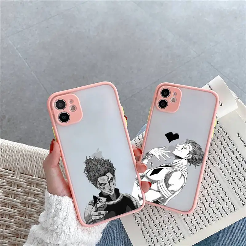

hunter x hunter Phone Case Pink matte transparent For iPhone 7 8 x xs xr 11 12 pro plus max mini Clear Funda