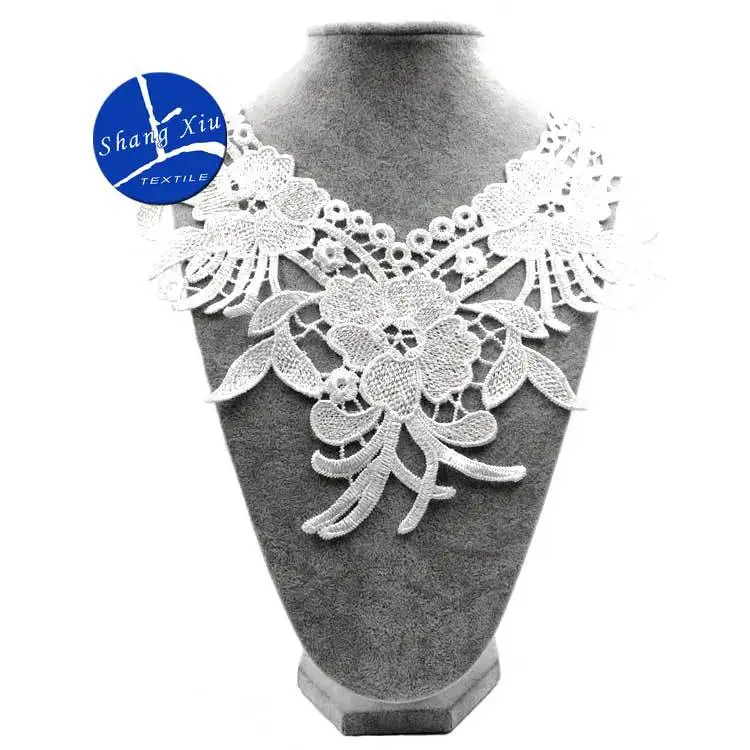 Водорастворимый кружевной Цветочный Воротник сделай сам воротник с вышивкой из