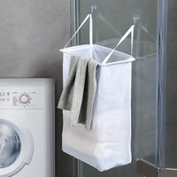 wall mounted laundry basket portable dirty clothes basket punch free storage bag foldable clothing storage bag bathroom tools