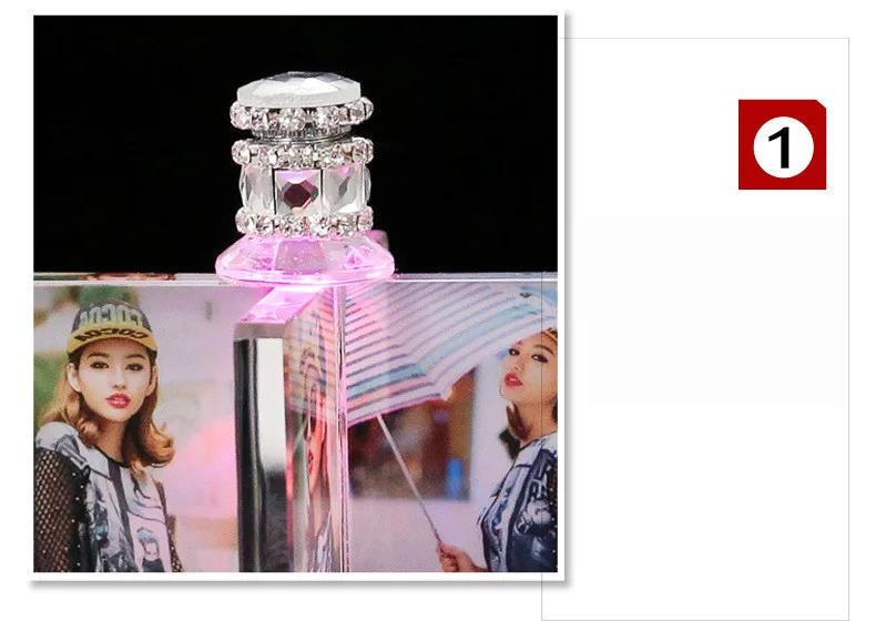 Customized Rotating Windmill Photo Frame Exquisite Crystal Wedding Glowing Frame for Diamond Painting Picture Car Decor Gift New