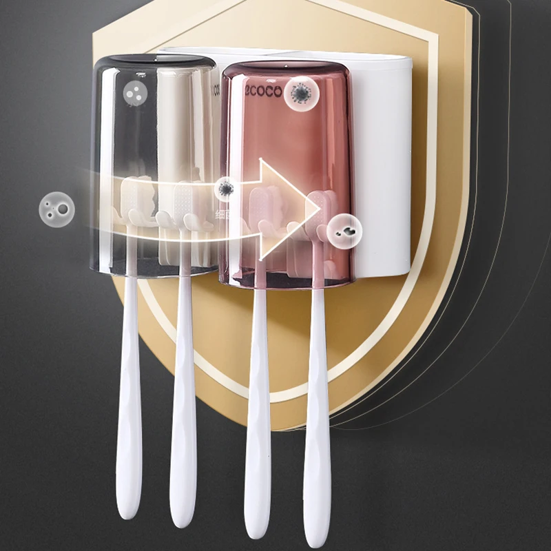 Ecoco Bathroom Toothbrush Holder Organizer Electric Wall Accessories Set Home | Дом и сад