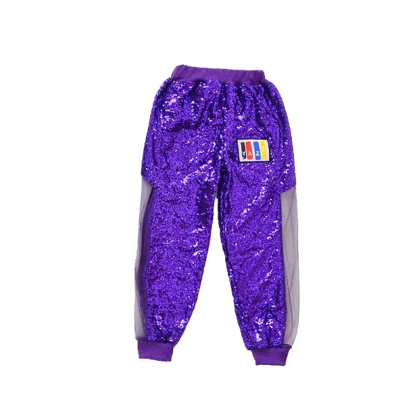 PANTS Костюмы для джазовых танцев с блестками, фиолетовая Одежда для танцев в стиле хип-хоп, одежда для уличных танцев, одежда для выступлений, одежда для сценических танцев DC1432 - Цвет: PANTS