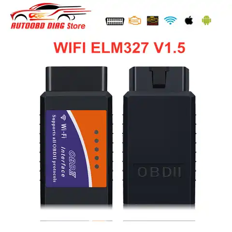 Автомобильный диагностический сканер ELM327 V1.5 OBD2, Wi-Fi, OBD2, для Android/IOS/Windows