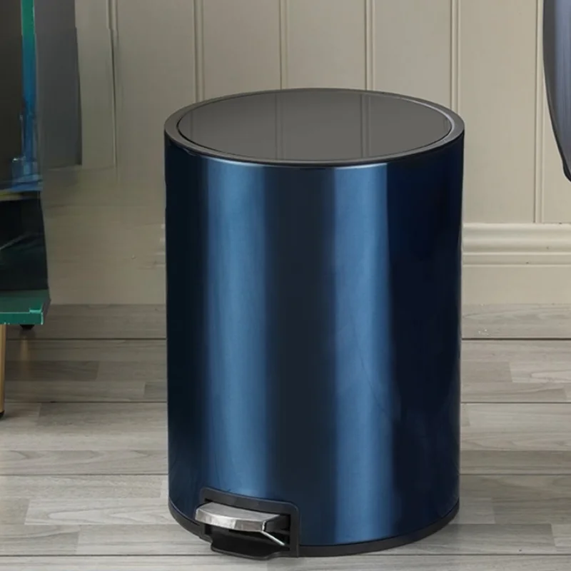 Creative Nordic Waste Bin Living Room Waterproof Simple Stainless Steel Trash Can Kitchen Storage Cubo Basura Household Products