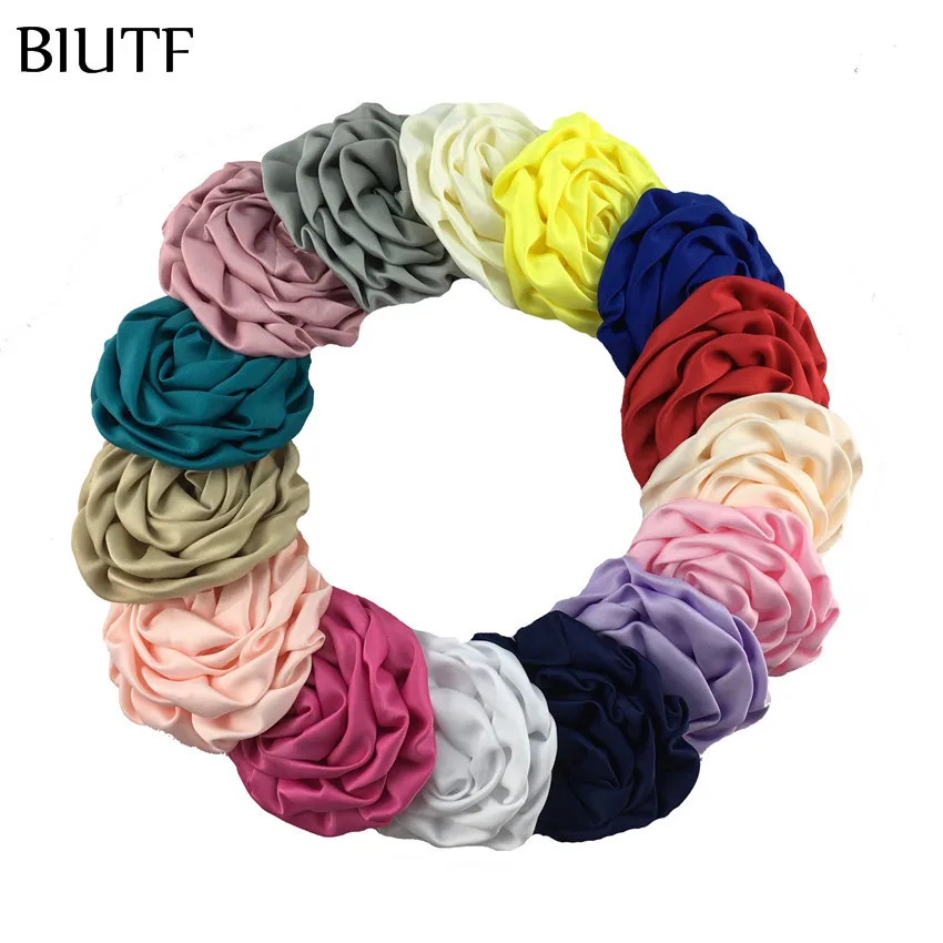 10 шт./лот 3 ''мягкие свернутые розетки шелк с зажимом для волос плоской спинкой