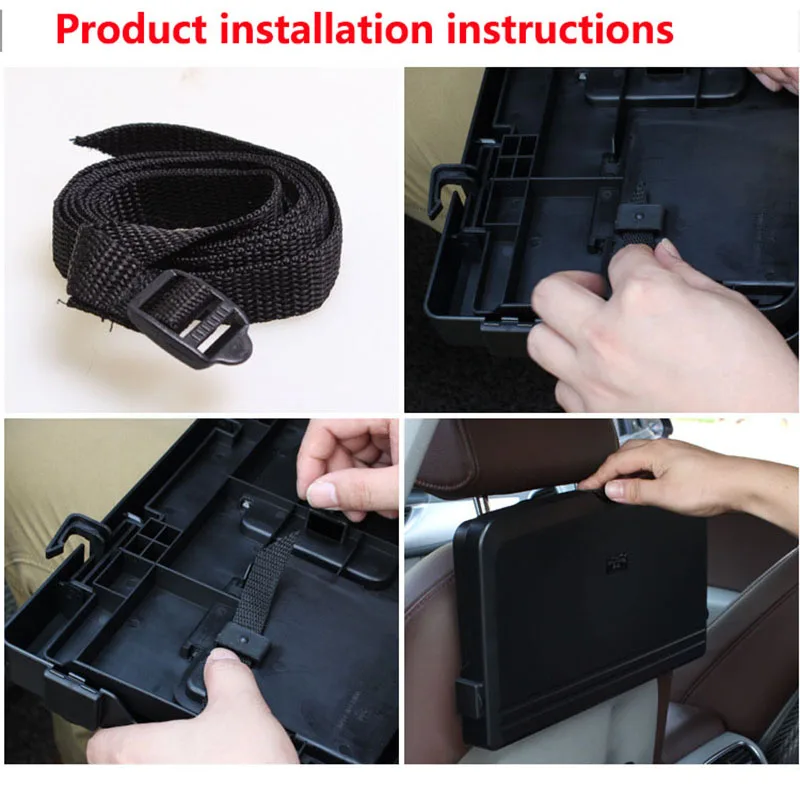 

Car dining tray multifunctional car back seat dining table fixed placements tea cups water cup holder car foldable dining table