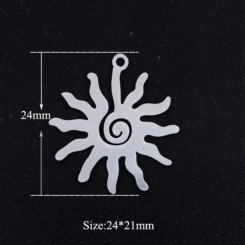 5 шт./лот спиральная подвеска в виде солнца из нержавеющей стали ювелирные