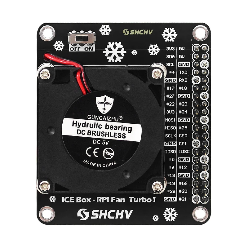 Raspberry Pi GPIO Плата расширения вентиляторов турбо-охлаждения + окружающей среды