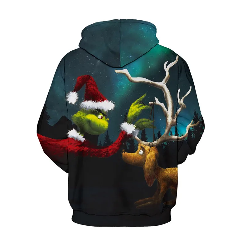 Новый Grinch 3D печатных толстовки мужские комбинезоны унисекс модные пуловеры